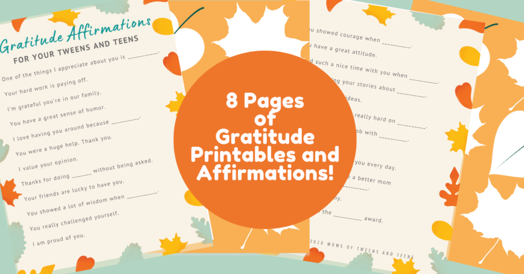 gratitude for teens and tweens