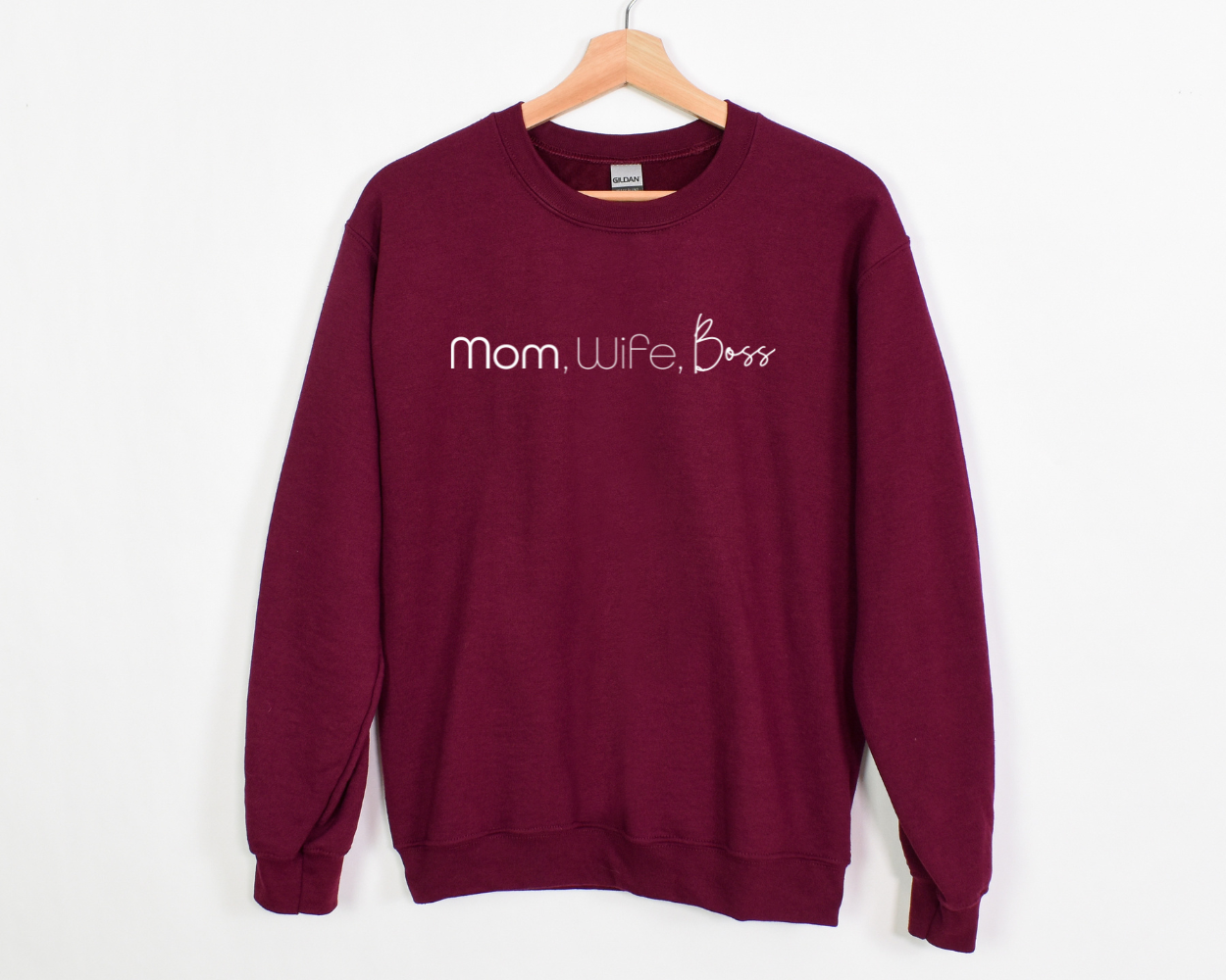 Mom Wife Boss Crew Neck Unisex Sweatshirt - Image 4