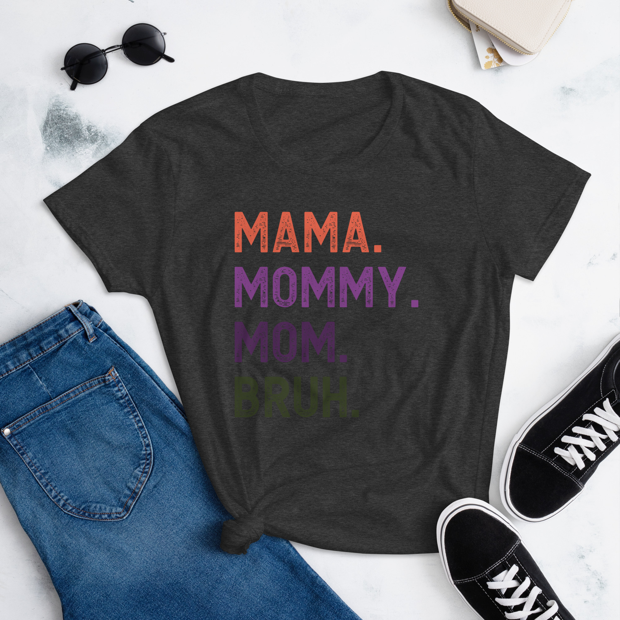 Mama Mommy Mom Bruh Women's short sleeve t-shirt - Image 2