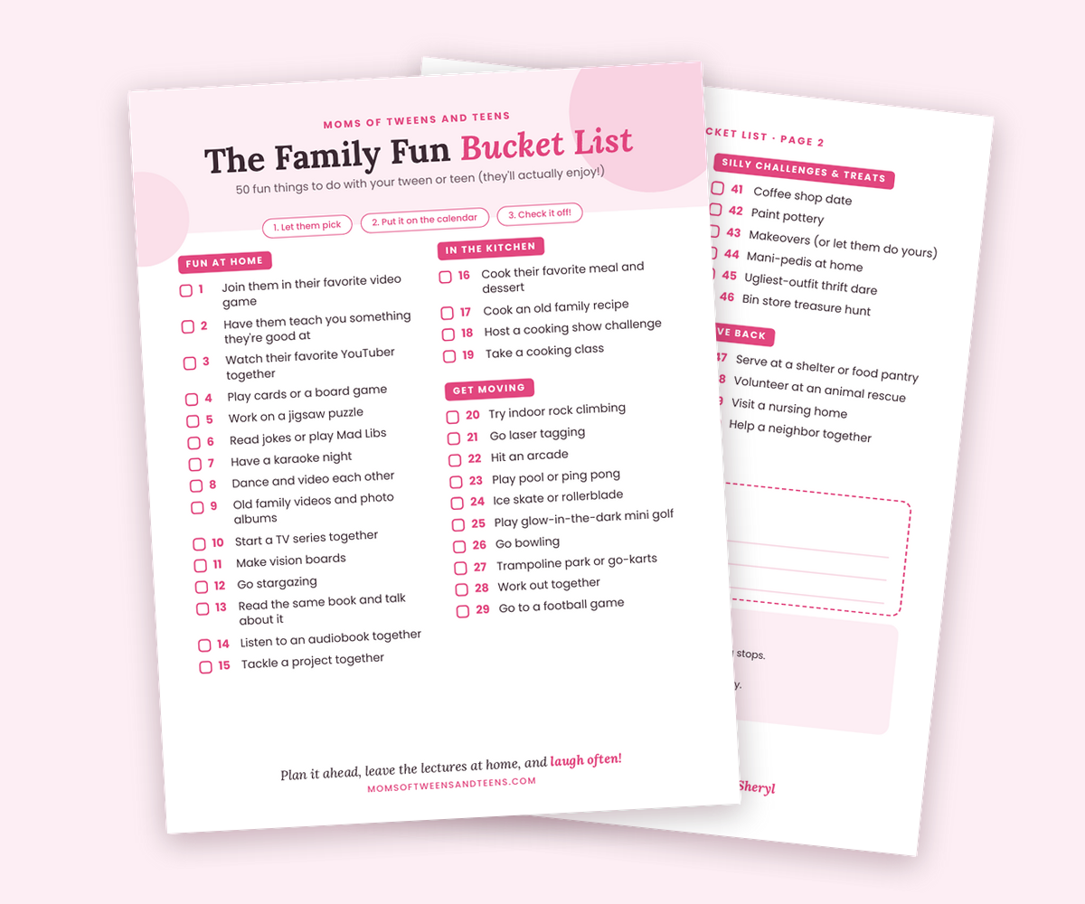 The Family Fun Bucket List free printable